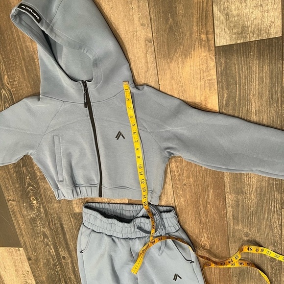 Alphalete Element ELMTS Crop Zip Jacket XS & Jogger Pant SM Women Sky Blue Set - Picture 6 of 13